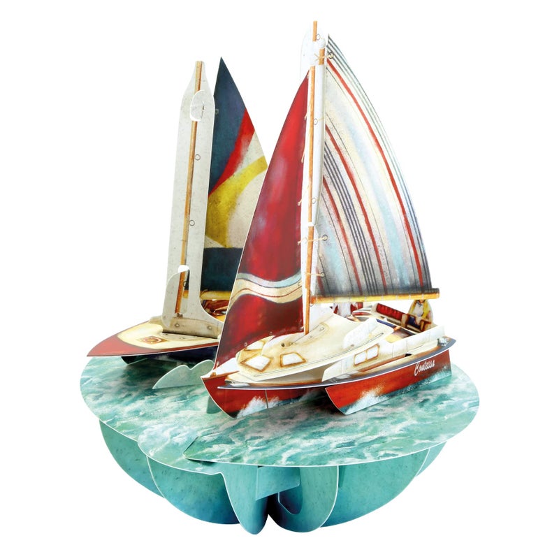 SANTORO Pirouette, 3D Pop Up Greeting Card - Sailing - Birthday Greeting Card, Graduation, Dad, Son, Birthday, Father's Day, Travel, Water Sports - Image 2